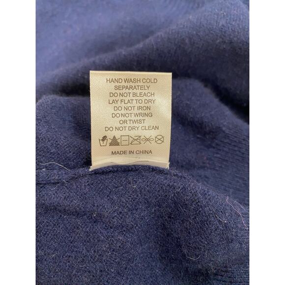 Quince 100% Cashmere Sweater Men L Blue Crewneck Soft Lightweight Knit Pullover - Picture 7 of 9